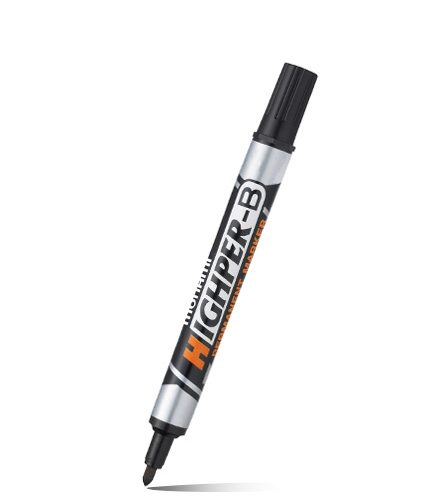 HighPer B Permanent Marker (Black 12 Pcs Per Pack)