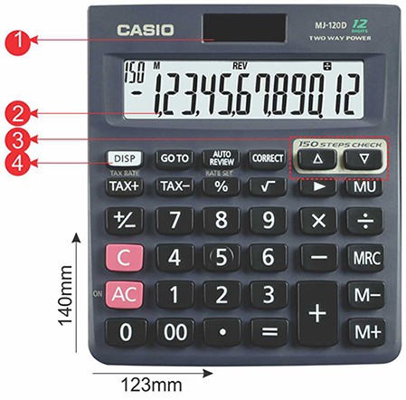 CASIO CALCULATOR MJ120D PLUS BK