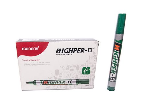 HIGHPER B Permanent Marker -green (12 Pcs Per Pack)