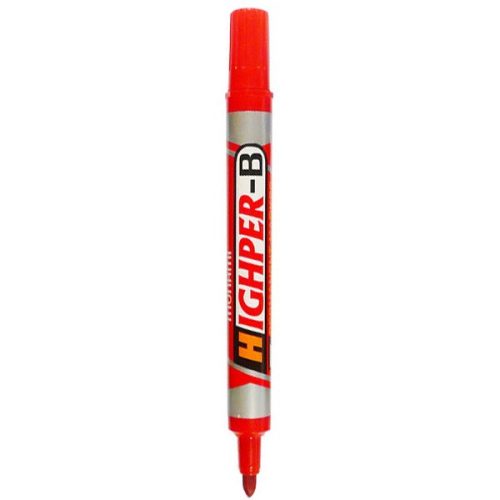 HIGHPER B Permanent Marker - red (12 Pcs Per Pack)