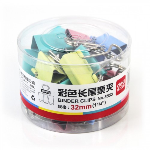 Binder Clips Coloured - 32mm (24 Per Pack)